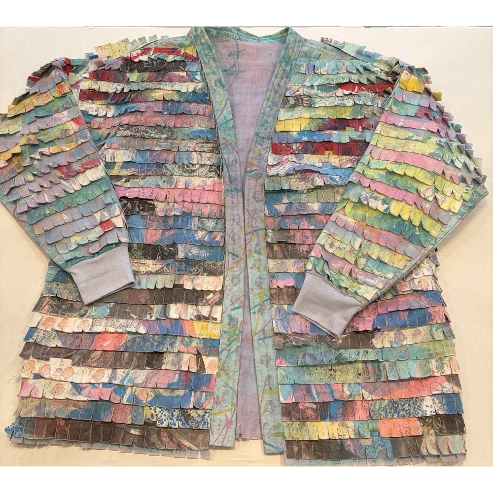 Hand Painted Art to Wear Jacket Wearable Art OOAK Fiber Art Handmade Boho Coat